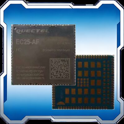 Quectel EC25-AF es un módulo LTE Cat 4 optimizado para aplicaciones M2M e IoT, que ofrece velocidades de datos máximas de 150 Mbps de enlace descendente y 50 Mbps de enlace ascendente.